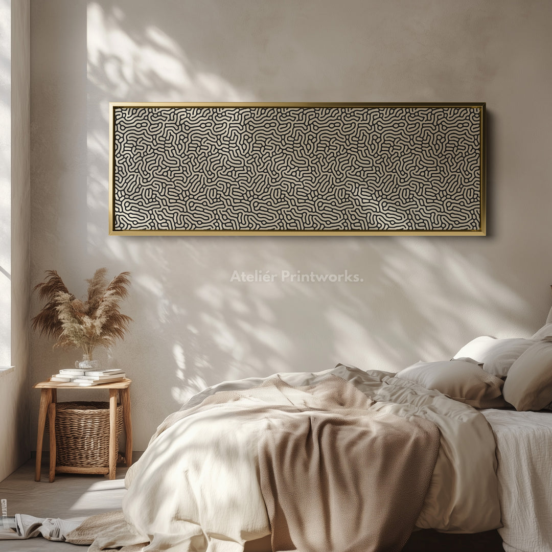 Minimalist Black Organic Pattern Horizontal Wall Art - H0257