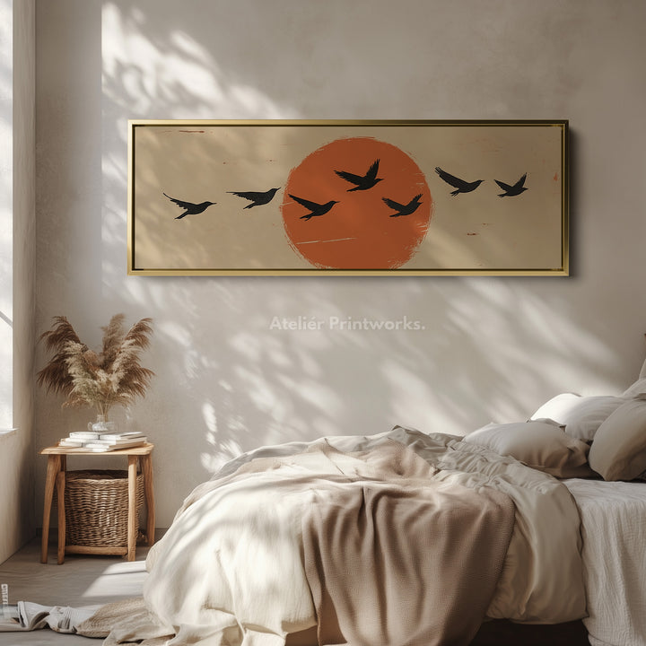 Minimalist Sunset Horizontal Wall Decor Long Narrow - H0248