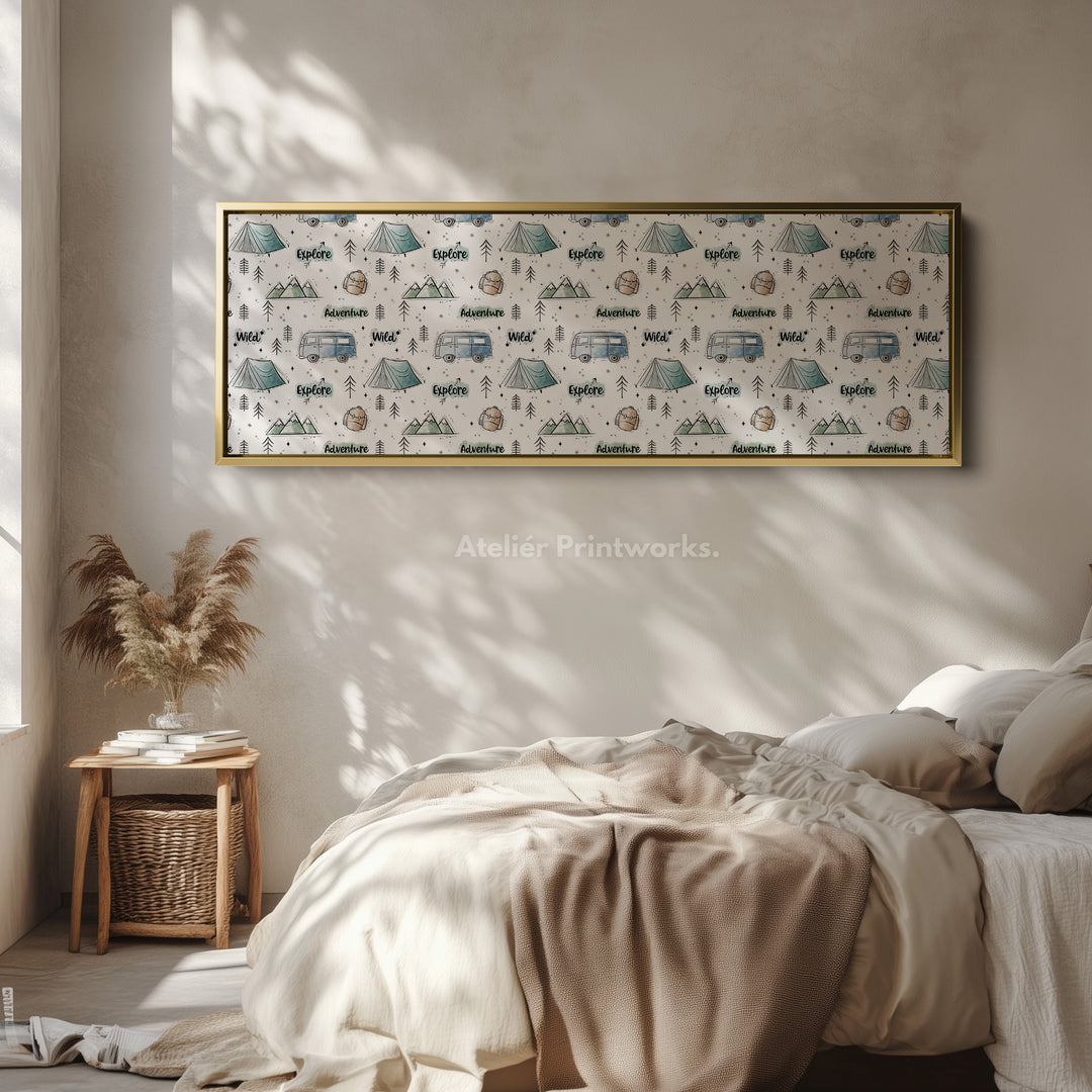 Camping Adventure Kids Room Narrow Slim Wall Art - H0296