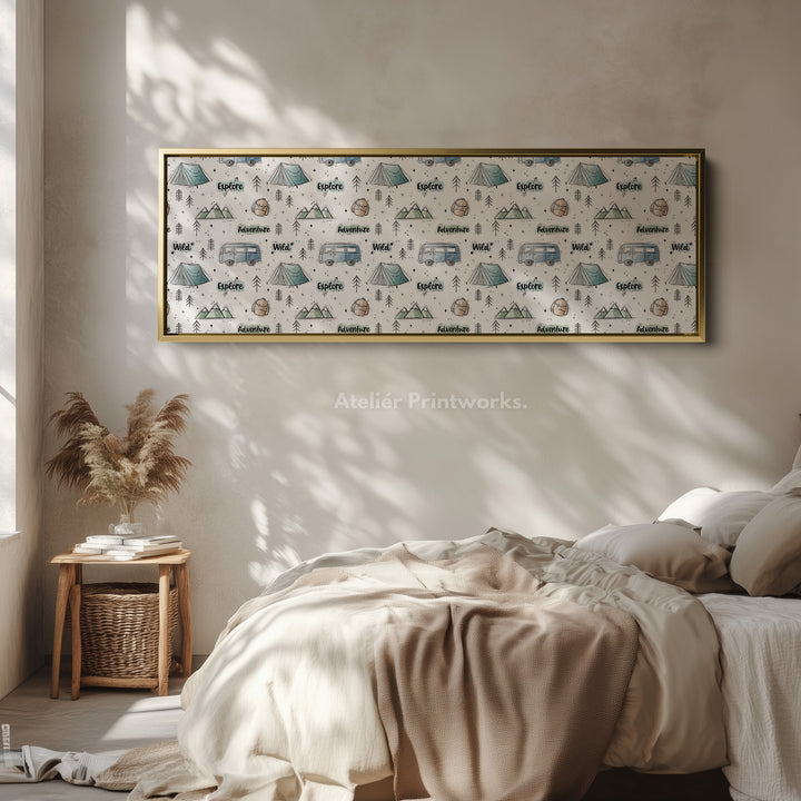 Camping Adventure Kids Room Narrow Slim Wall Art - H0296