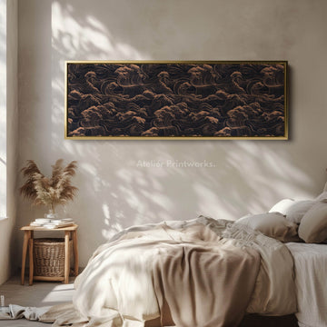 Japanese Waves Long Horizontal Wall Art - Atelier Printworks