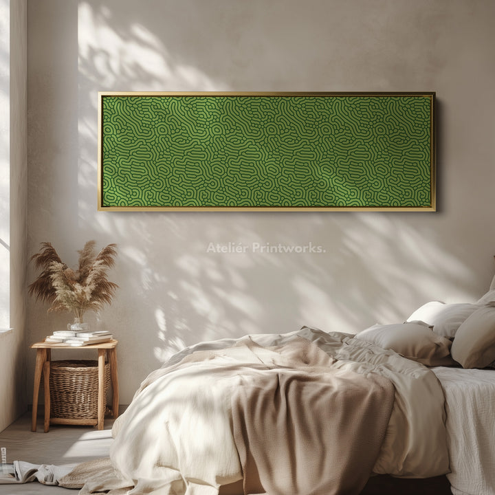 Green Organic Pattern Panoramic Long Wall Decor - H0337