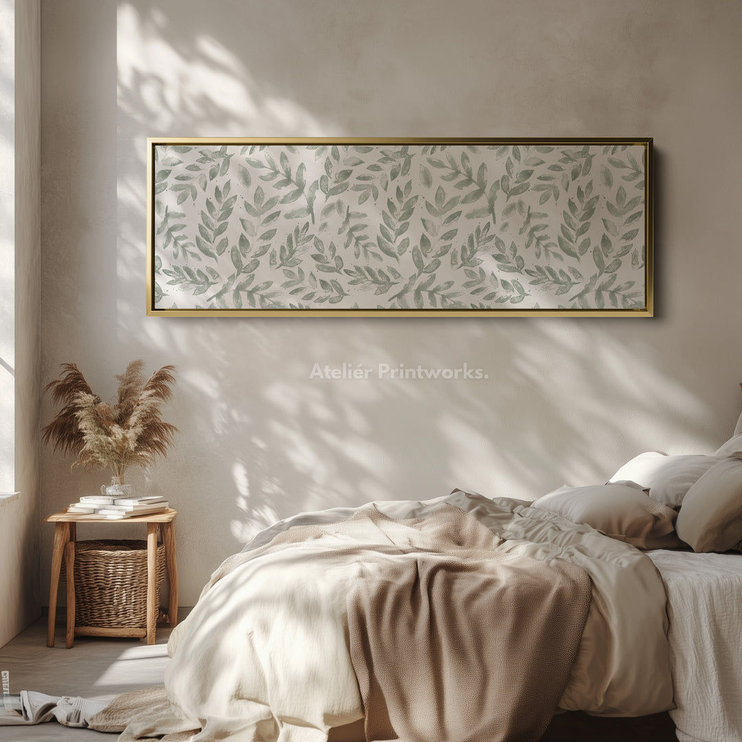 Sage Green Botanical Narrow Long Wall Decor - H0260