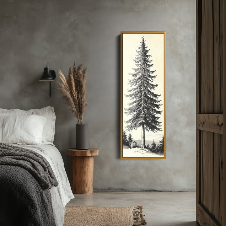 Vintage Pine Tree Vertical Wall Decor - V0241