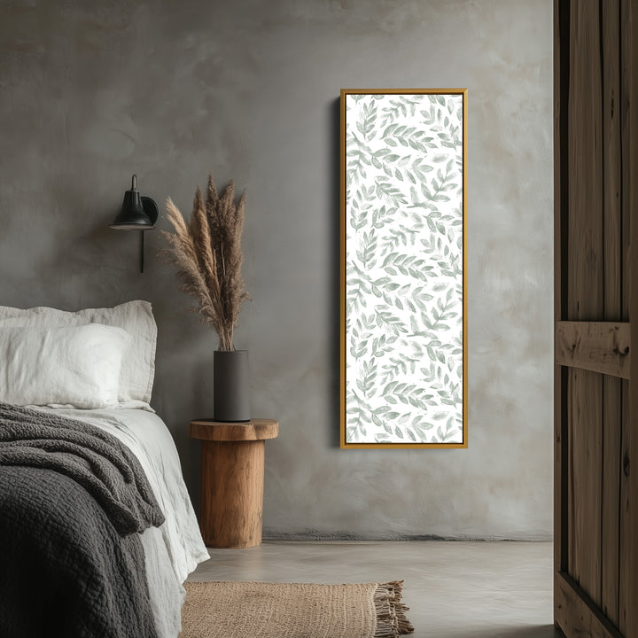 Cottagecore Vintage Sage Green Floral Framed Floral Wall Art - V0261
