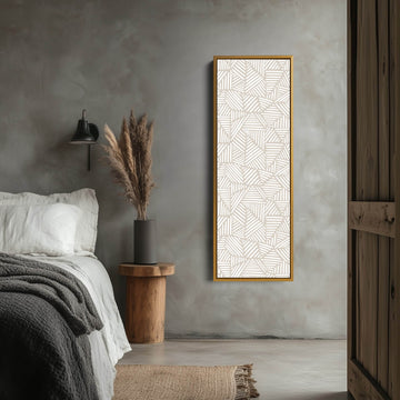 Minimalist Beige Geometric Long Vertical Wall Decor - Atelier Printworks
