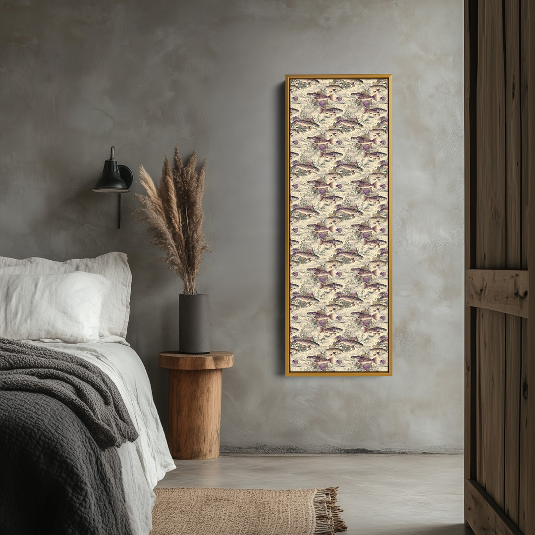 Vintage Floral Fish Vertical Kitchen Long Wall Decor - V0312