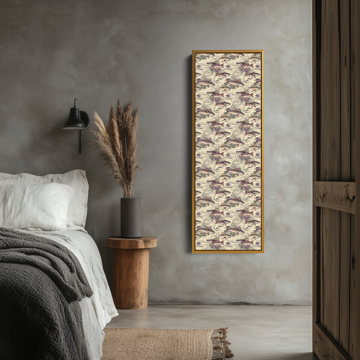 Vintage Floral Fish Vertical Kitchen Long Wall Decor - V0312