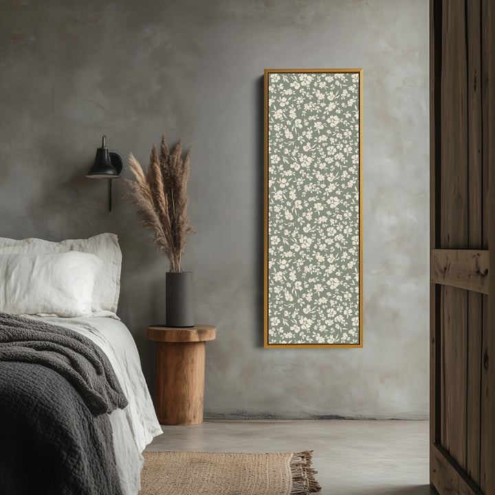Vintage Cottagecore Long Narrow Green Wall Art - V0313