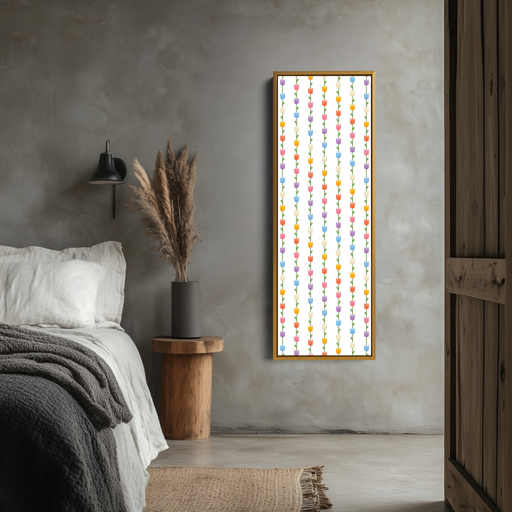 Vertical Colorful Tulips Kids Room Wall Decor - V0324