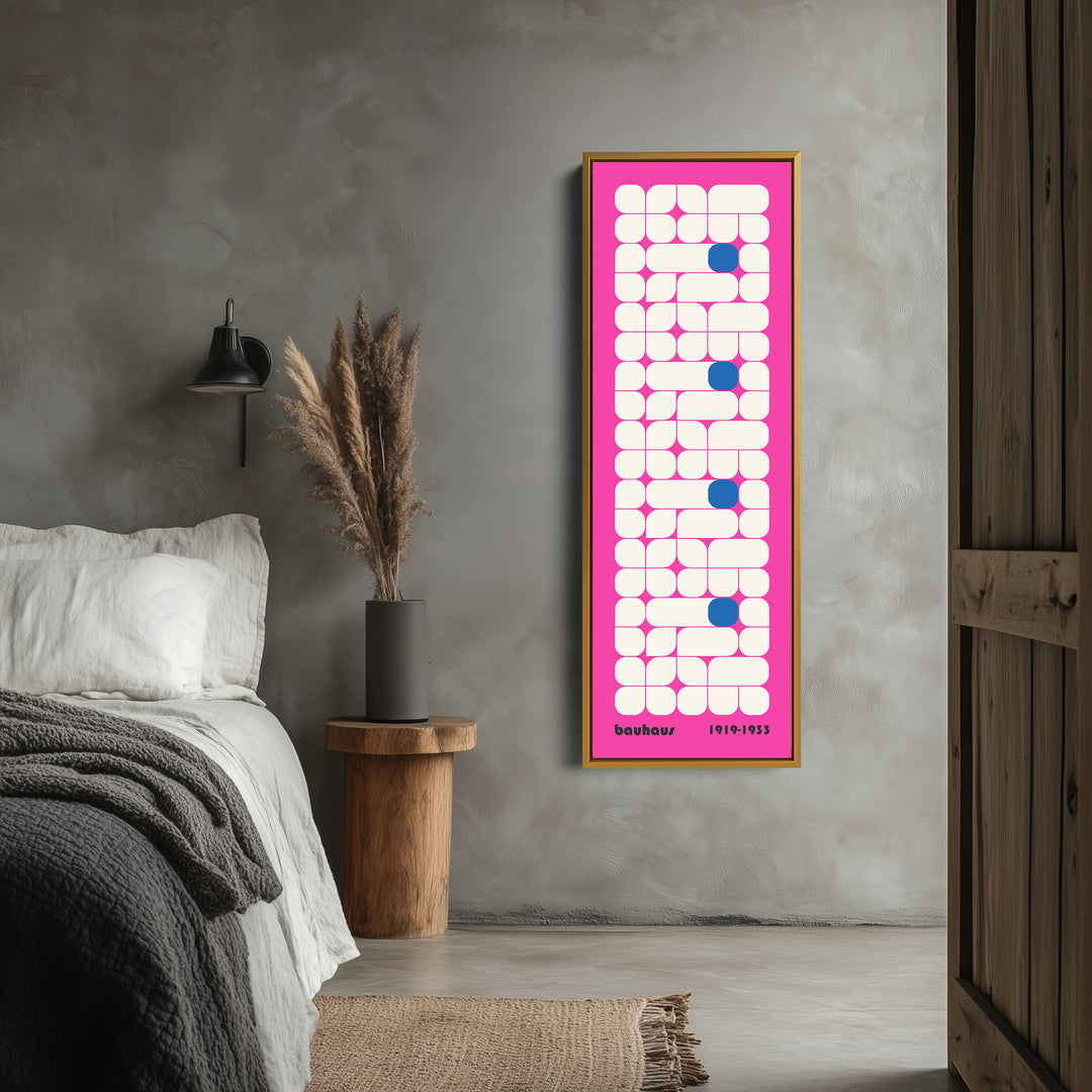 Vertical Pink Wall Decor Bauhaus Mid Century - V0364