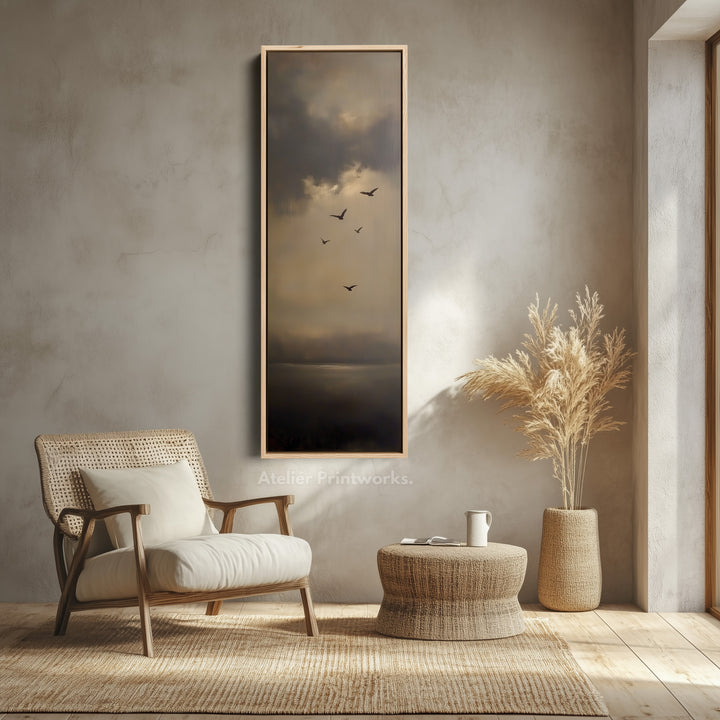 Vertical Vintage Sea Painting - Long Wall Art - V0002