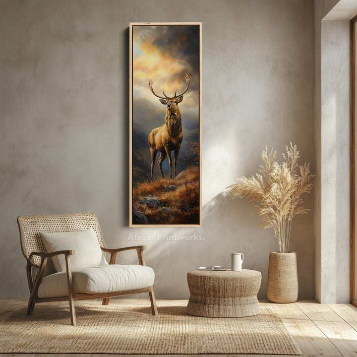 Stag Tall Narrow Skinny Canvas Artwork - V0017