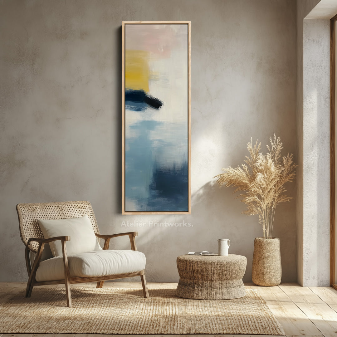 Tall Skinny Vertical Pastel Abstract Wall Art - V0027