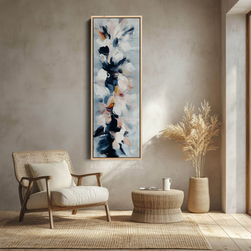 Large Narrow Canvas Abstract Floral Vertical Wall Art - Atelier Printworks