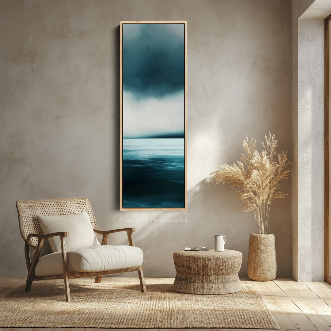 Abstract Ocean Large Vertical Wall Art Canvas - V0056