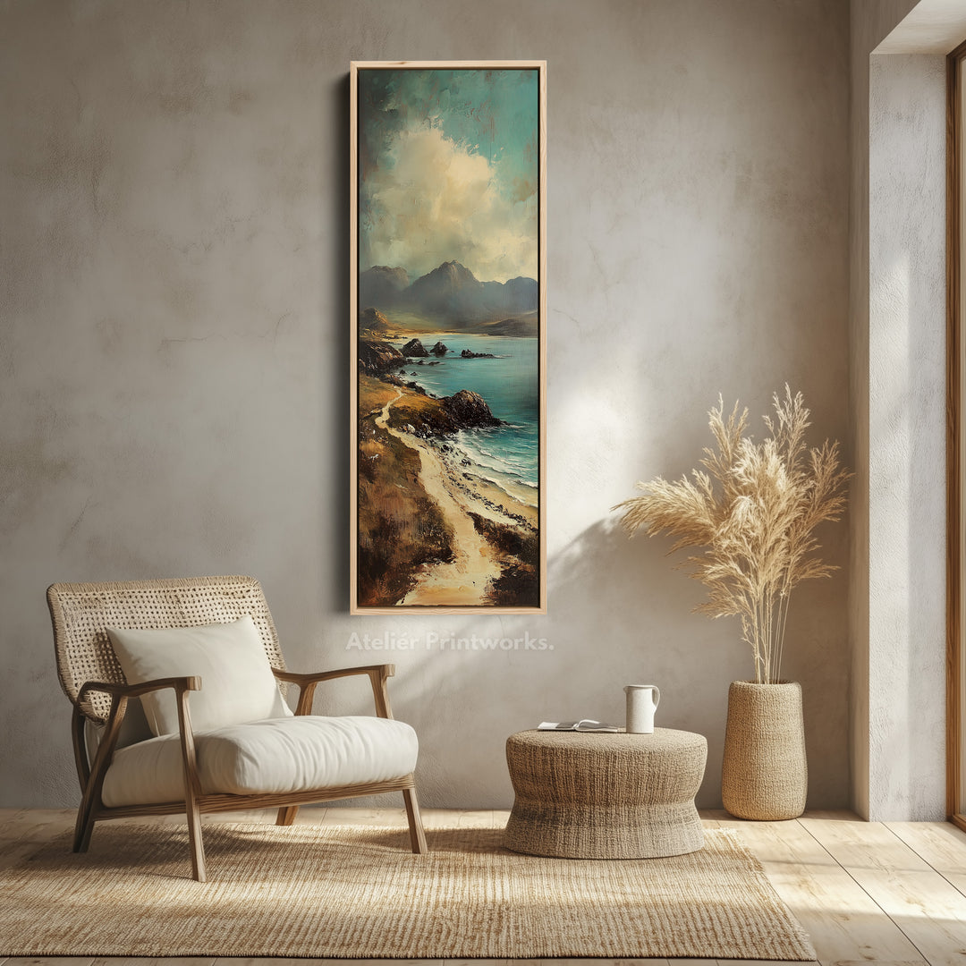 Large Canvas Wall Decor Coastal Tall Narrow Vertical Wall Art - V0062