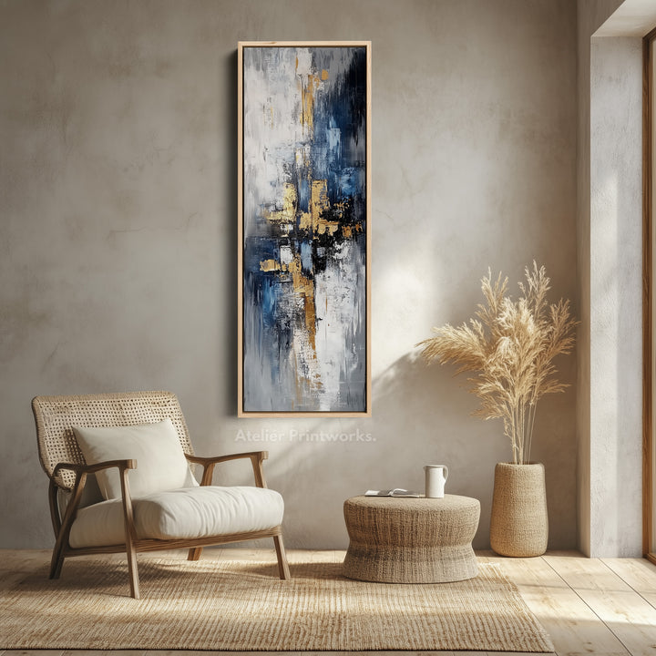 Modern Abstract Vertical Thin Large Wall Art Canvas - V0066