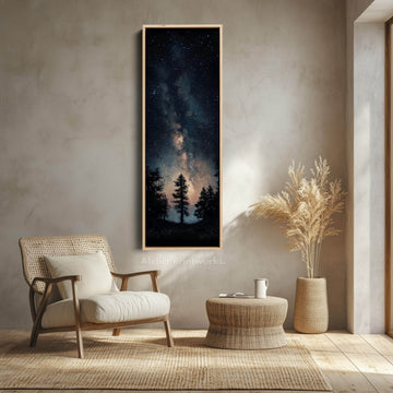 Night Sky Long Narrow Vertical Large Canvas Wall Decor - Atelier Printworks