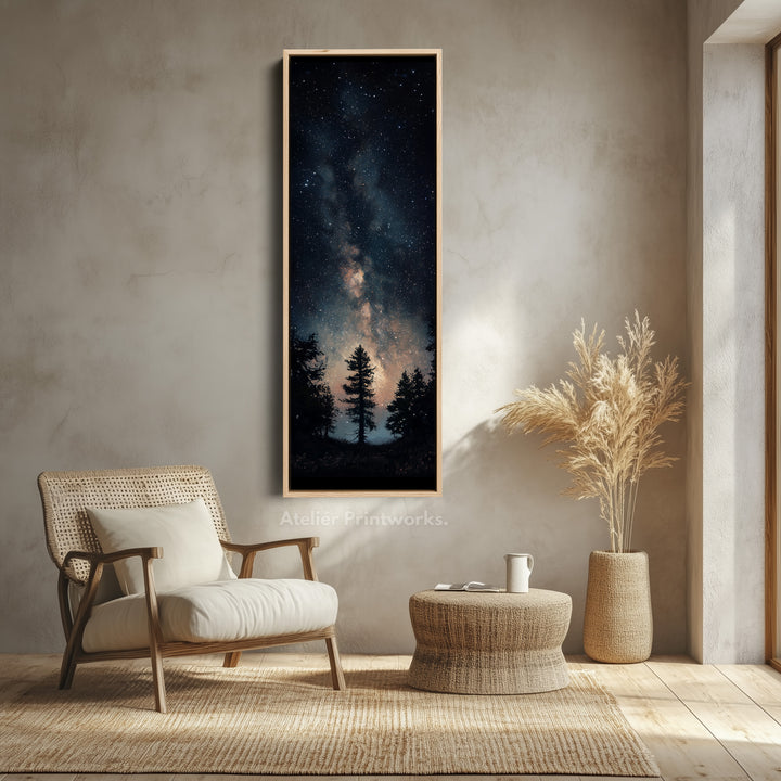 Night Sky Long Narrow Vertical Large Canvas Wall Decor - V0107