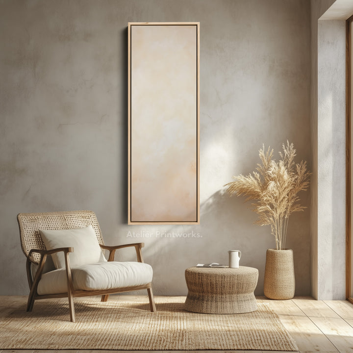 Beige Abstract Vertical Wall Art - Tall Long Narrow Vertical Wall Decor - V0124