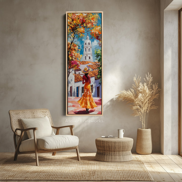 Cartagena Long Canvas Wall Art Prints For Bedroom Framed Vertical - V0144