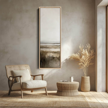 Beige Abstract Long Narrow Vertical Wall Art - Atelier Printworks