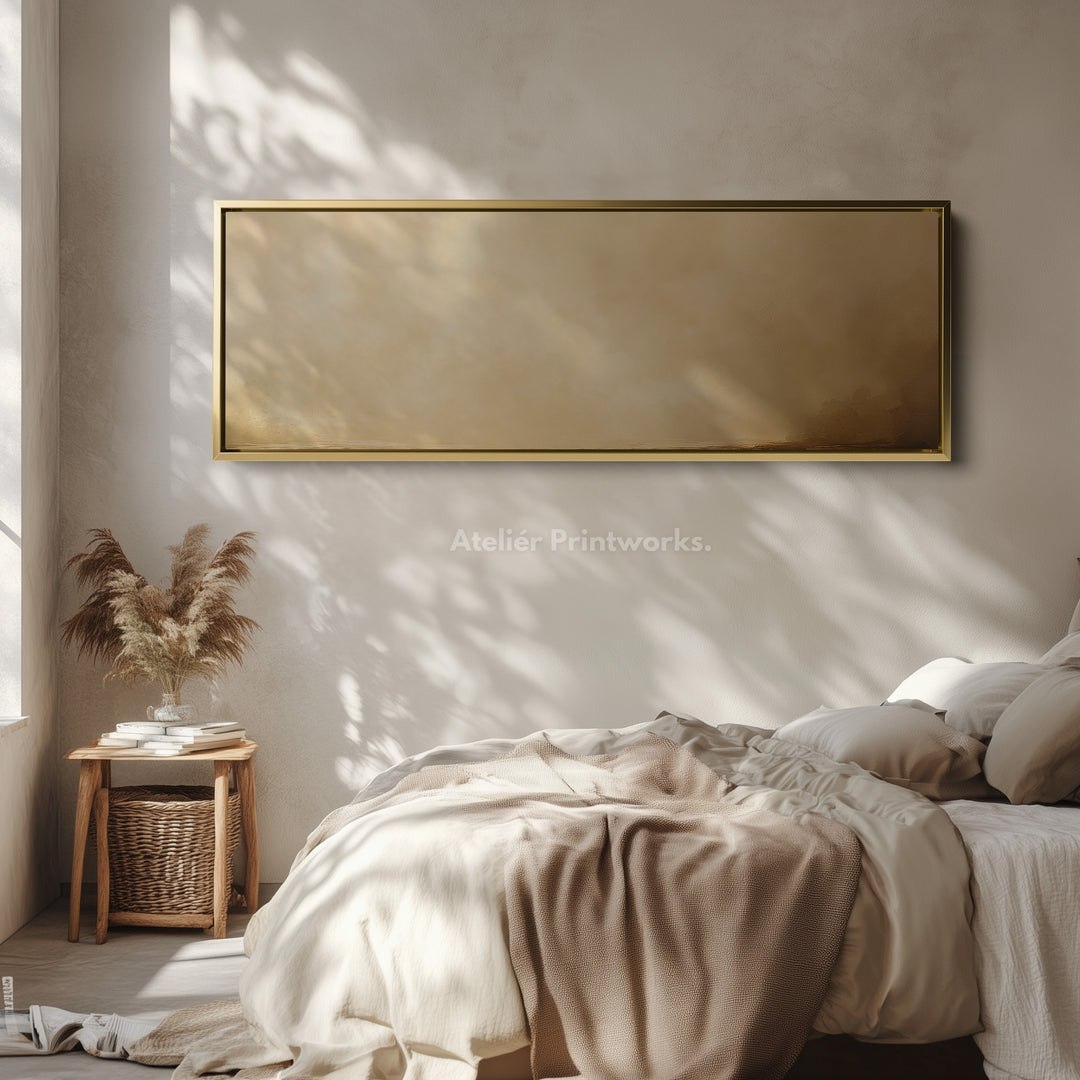 Lange smalle abstracte beige horizontale wanddecoratie