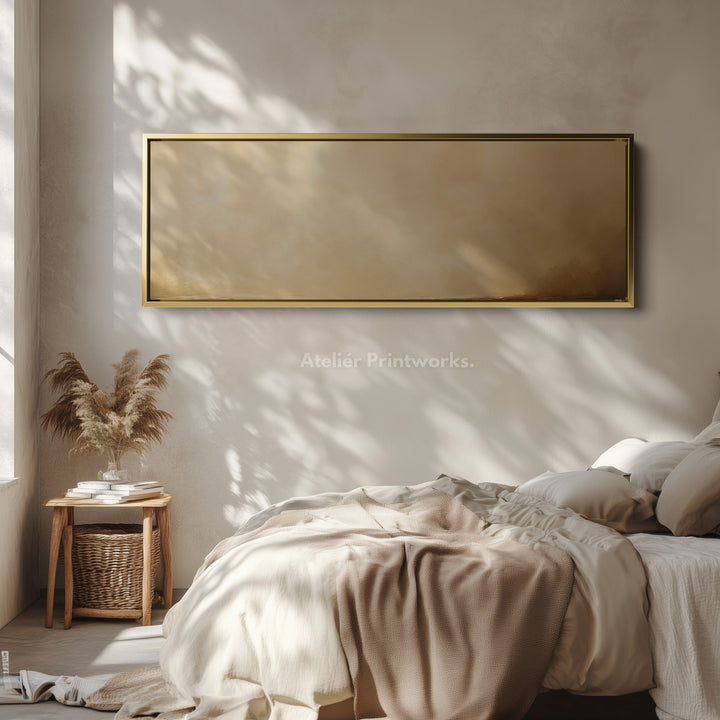 Lange smalle abstracte beige horizontale wanddecoratie