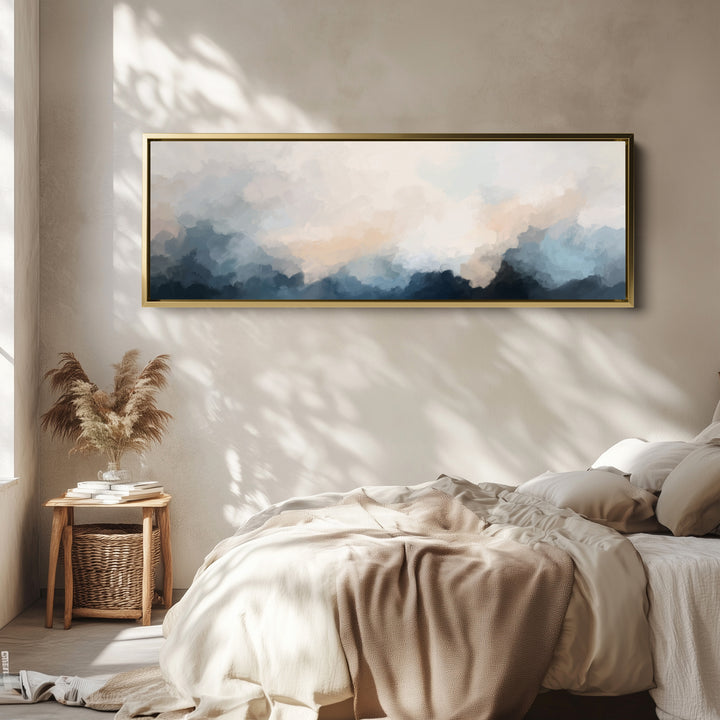 Wide Wall Art Abstract Cloud Mountains Wide Canvas For Living Room