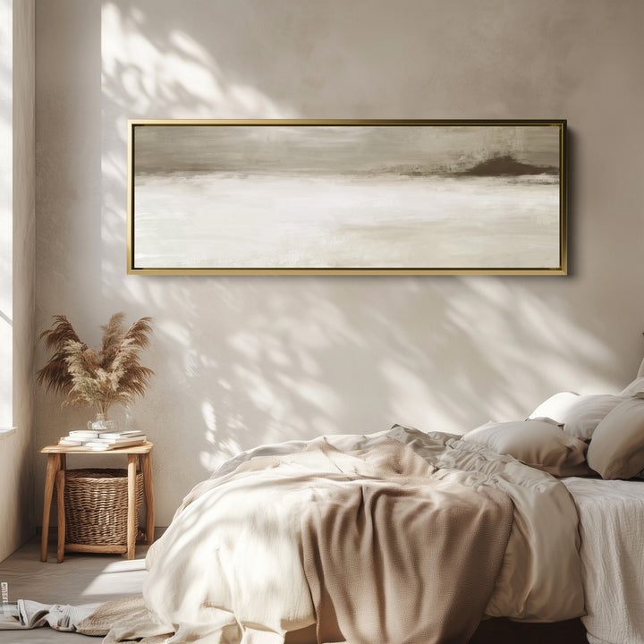 Long Narrow Canvas Neutral Horizon Wide Canvas For Hallway