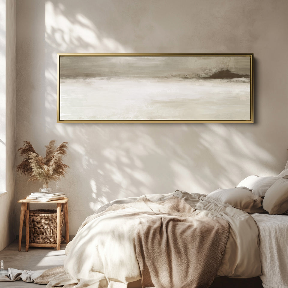 Long Narrow Canvas Neutral Horizon Wide Canvas For Hallway