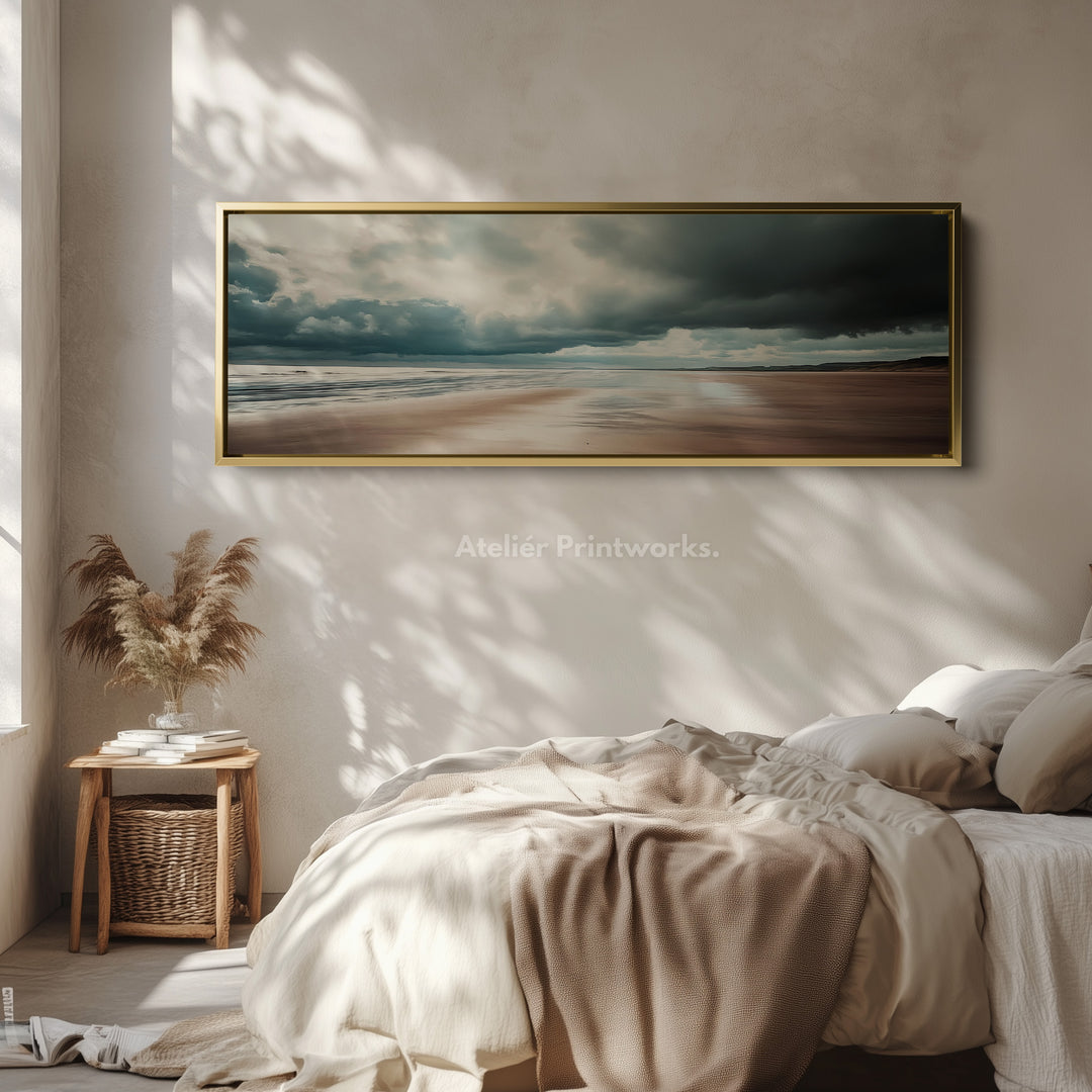 Grote panoramische strand canvas horizontale wanddecoratie