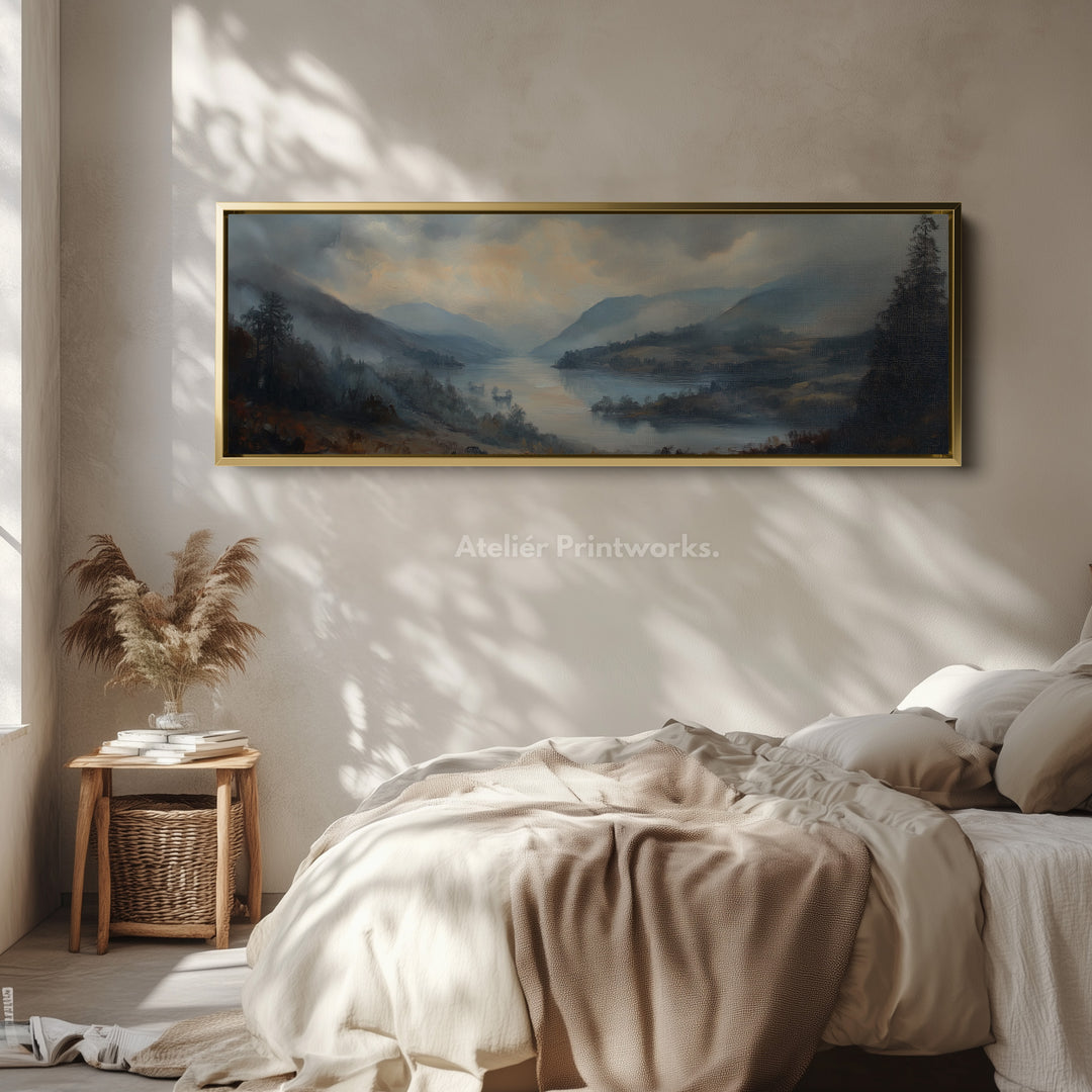 Vintage Mountain Wall Art Large Framed Picture