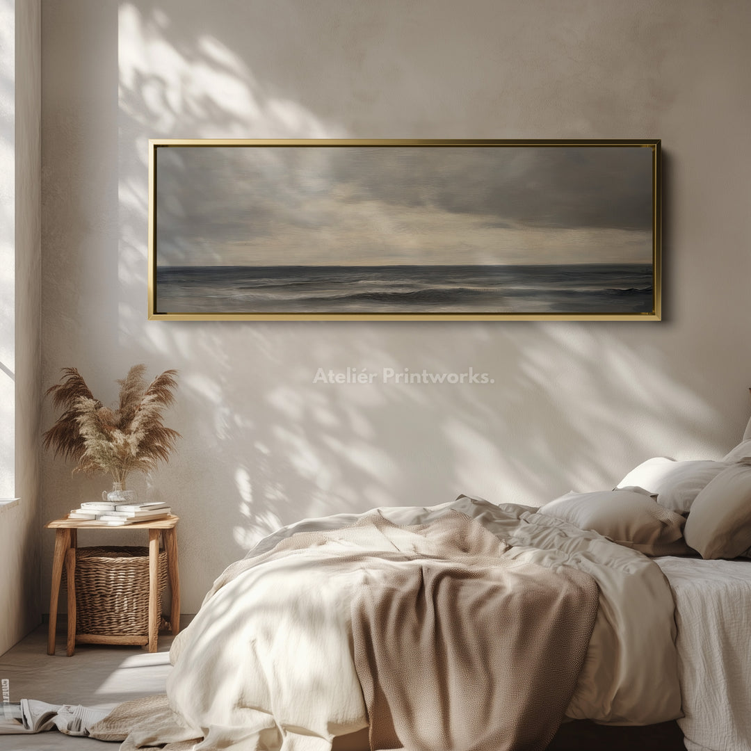 Kalmerende Zee Smal Gekaderde Canvas Muurkunstafdruk