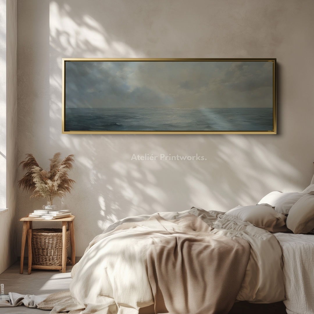 Smal Gekaderde Canvas Muurkunstafdruk Kalmerende Zee