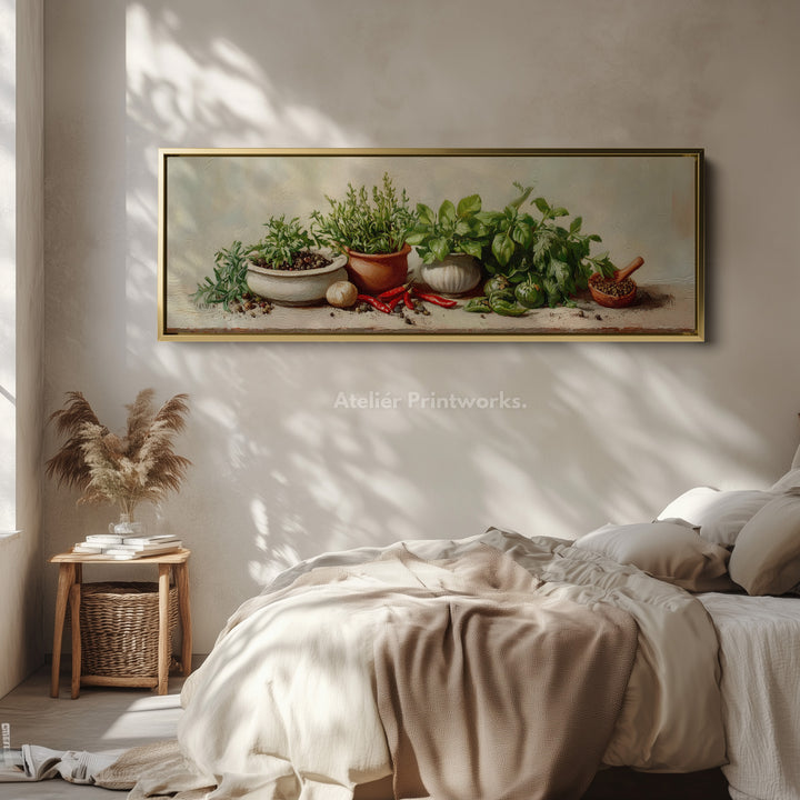 Horizontale keuken wanddecoratie ingelijste canvas