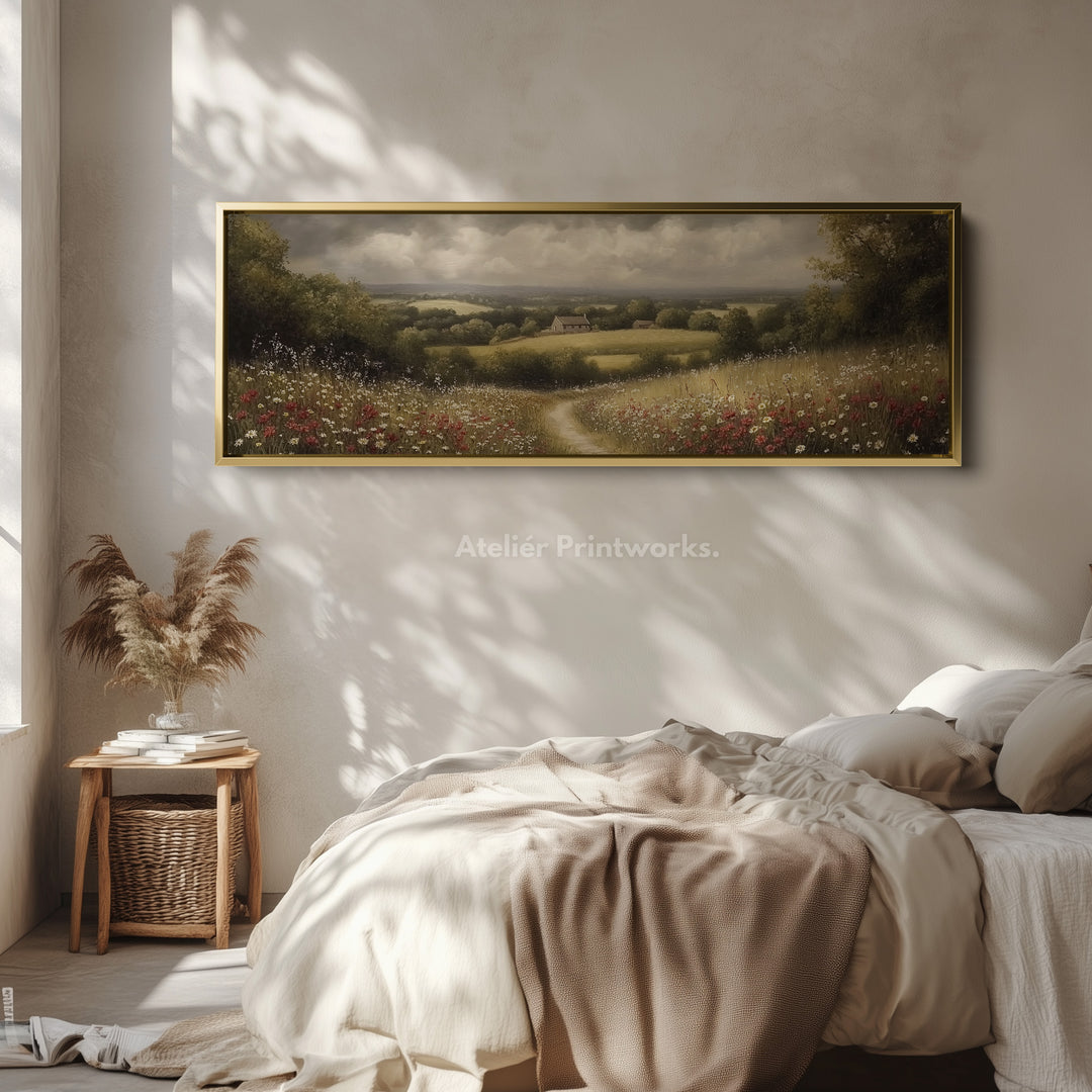 Living Room Horizontal Wall Art Vintage Countryside