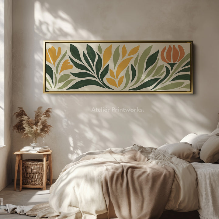 Woonkamer Horizontale Muurkunst Abstract Bloemrijk