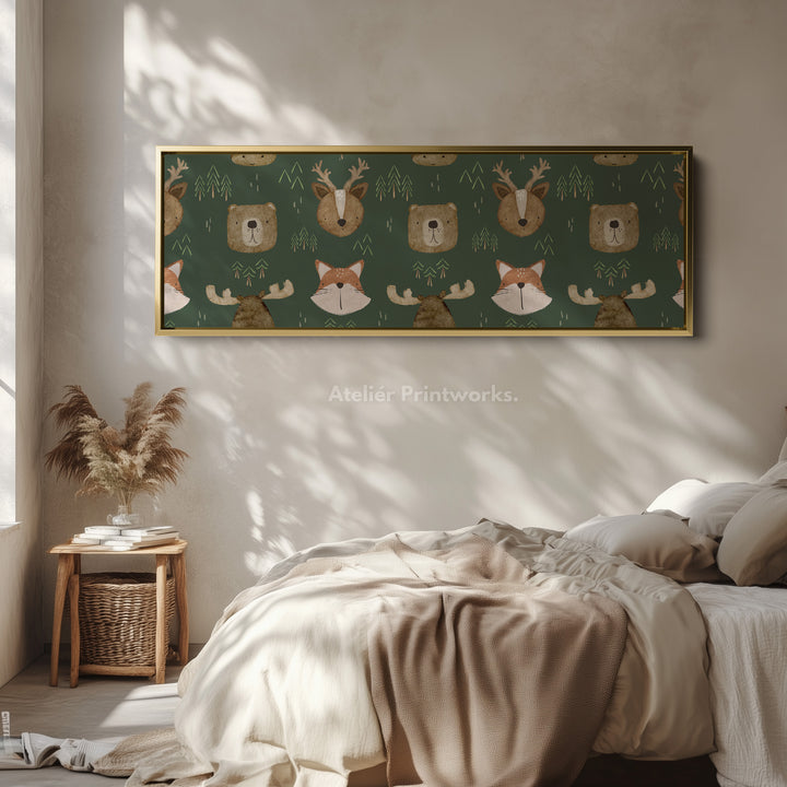 Smalle muurdecoratie voor kinderen met bosdieren