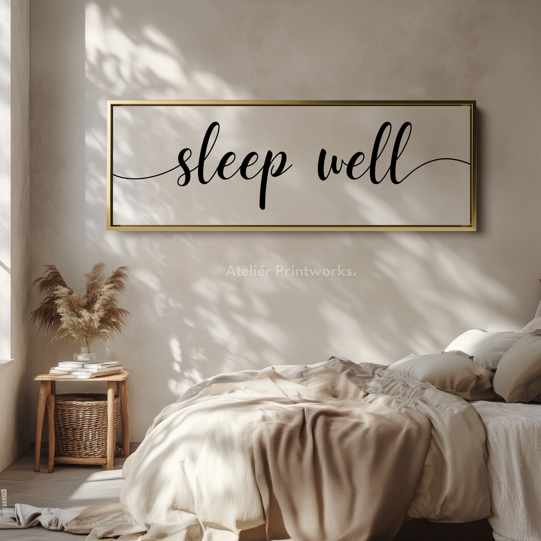 Master Bedroom Above Bed Wall Art - Sleep Well – Atelier Printworks, image size:1800x1800