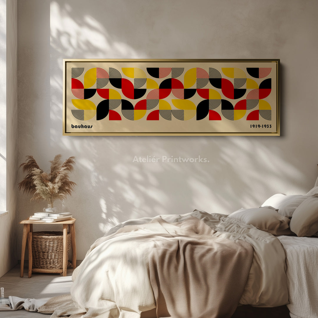 Lange Horizontale Slaapkamer Muurkunst Bauhaus Beige