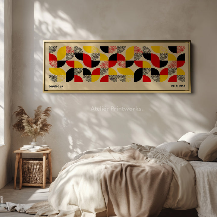 Lange Horizontale Slaapkamer Muurkunst Bauhaus Beige