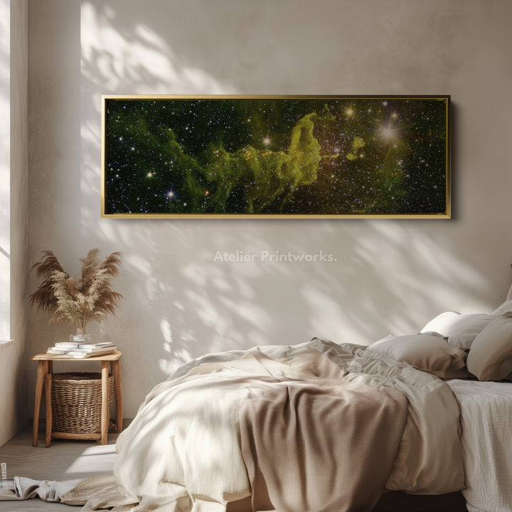 Hubble Nebula Space Photograph Horizontal Framed Narrow Wall Decor