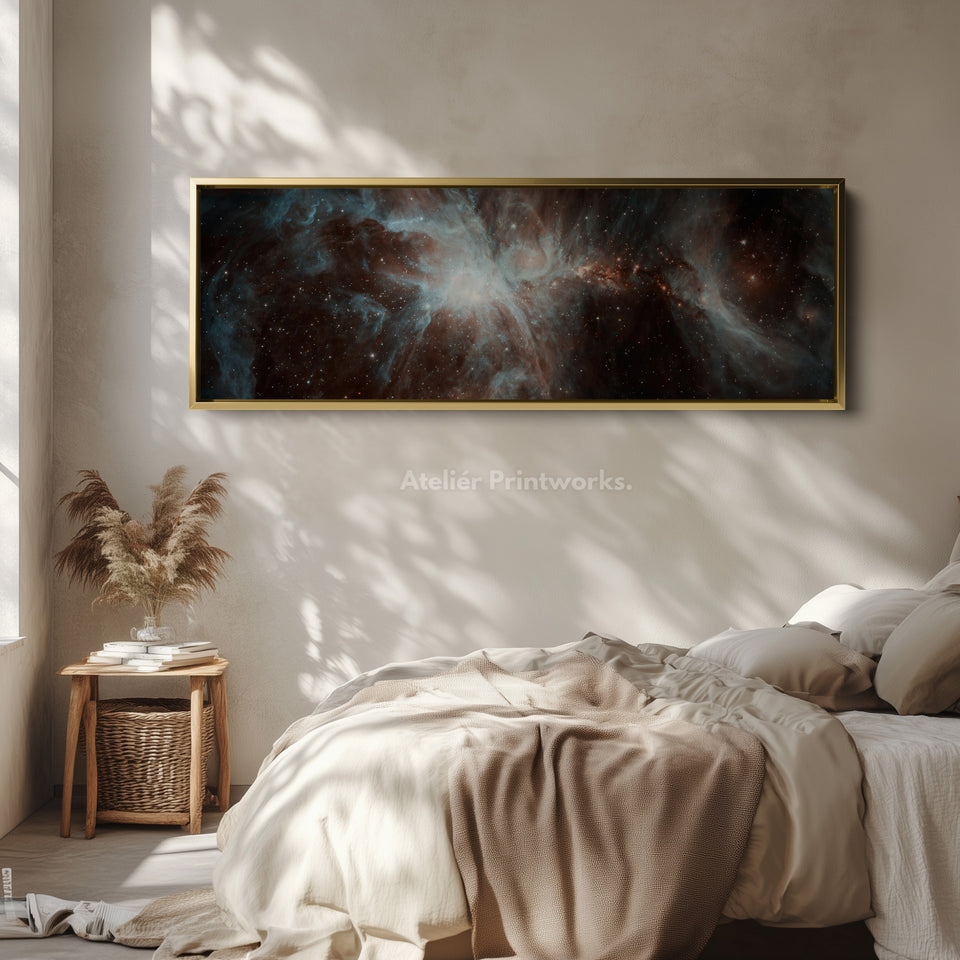 Grande toile horizontale longue encadrée Nébuleuse Hubble NASA décoration murale