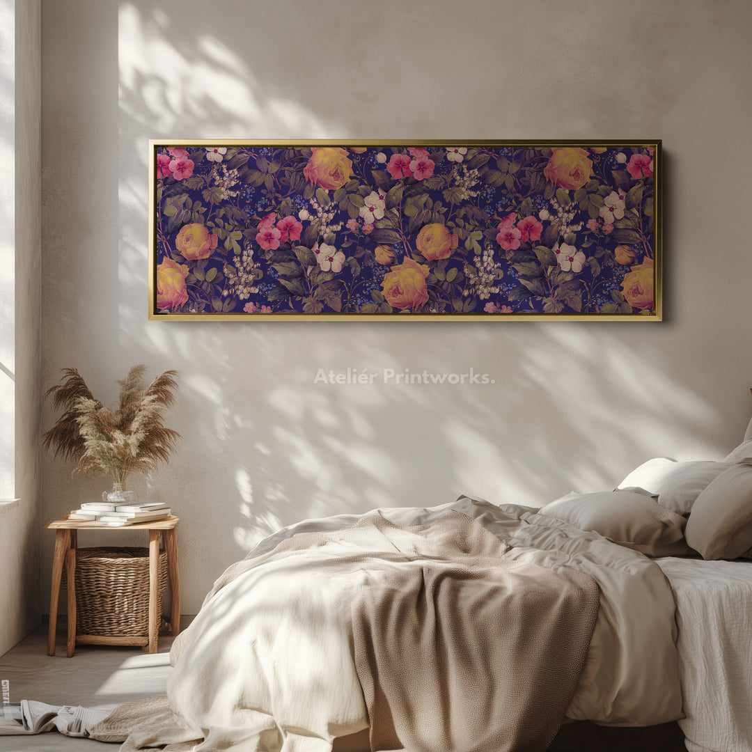 Panoramic Tropical Parrot Botanical Canvas Art for Living Room