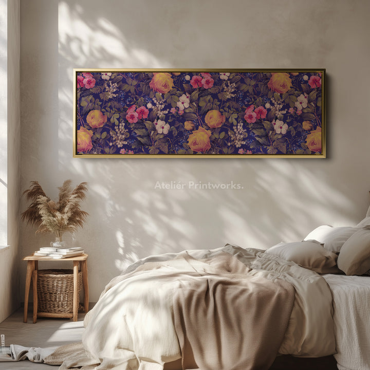 Panoramic Tropical Parrot Botanical Canvas Art for Living Room