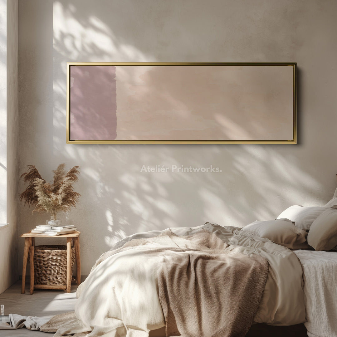 Horizontal Wall Art Neutral Beige And Grey For Living Room Or Bedroom