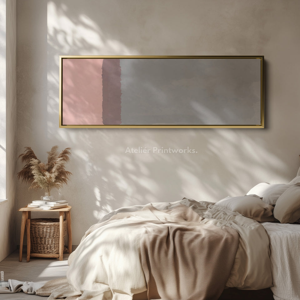 Wide Wall Art Soft Grey And Mauve Neutral For Bedroom Or Living Room