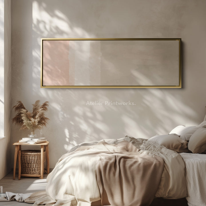 Horizontal Wall Art Light Beige And Cream Minimal Wall Decor For Hallway